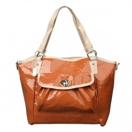 Coach Bleecker Riley Carryall Small Orange Satchels ECJ | Coach Outlet Canada - Click Image to Close